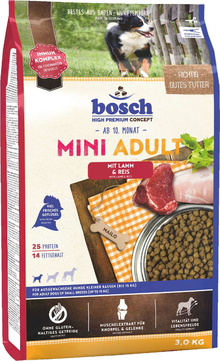 bosch Hunde-Trockenfutter Mini Adult Lamm & Reis